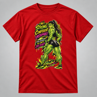 Load image into Gallery viewer, MissyTeez Strong Confident Unstoppable red T-shirt on soft gray background