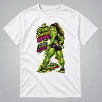 Load image into Gallery viewer, MissyTeez Strong Confident Unstoppable white T-shirt on soft gray background
