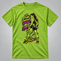 Load image into Gallery viewer, MissyTeez Strong Confident Unstoppable kiwi T-shirt on soft gray background